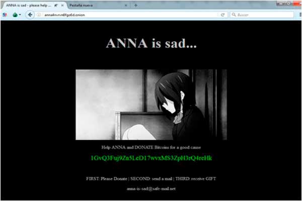 Anna is sad page (Onion Links)